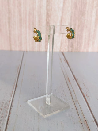Emerald Gems Mini Hoop Earrings - Boutique Bella BellaEARRINGS