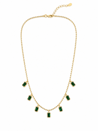 Emerald Georgian Bezel Set Necklace - Boutique Bella BellaNecklace