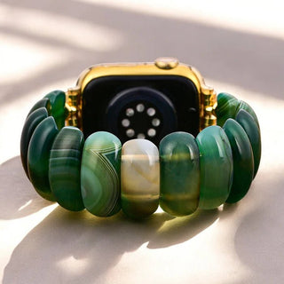 Emerald Grove Agate Stretch Apple Watch Strap - Boutique Bella BellaApple Watch Band