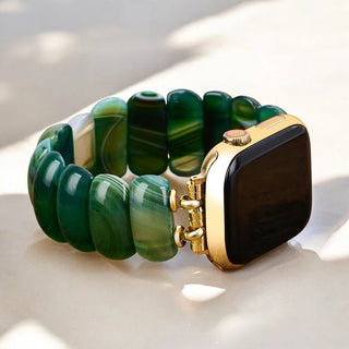Emerald Grove Agate Stretch Apple Watch Strap - Boutique Bella BellaApple Watch Band