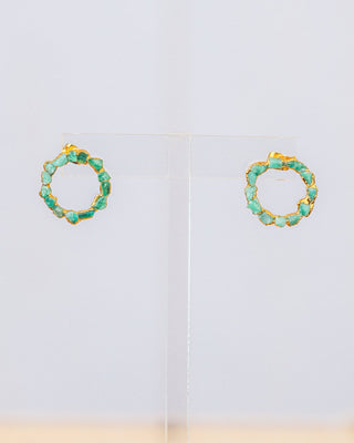 Emerald Maxi Roundabout Studs - Boutique Bella BellaEARRINGS