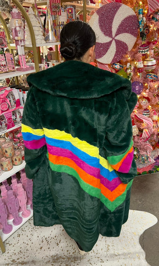 Emerald Rainbow Luxe Coat - Boutique Bella BellaCoat