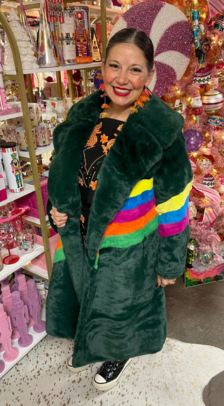 Emerald Rainbow Luxe Coat - Boutique Bella BellaCoat