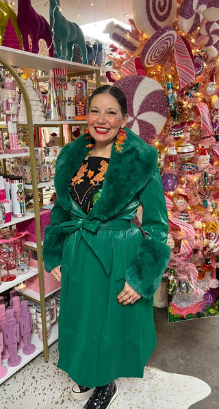Emerald Royal Faux Fur Coat - Boutique Bella BellaCoat