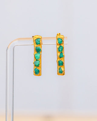 Emerald String Studs - Boutique Bella BellaEARRINGS