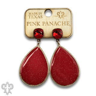 Enamel glitter teardrop earring with Austrian crystal - LC - Boutique Bella BellaEarrings