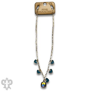 Enamel hearts and Austrian crystal chain necklace - Boutique Bella BellaNecklaces