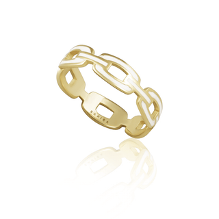 Enamel Link Ring- White - Boutique Bella BellaRing