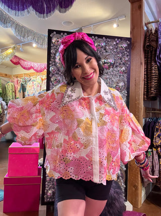 Enchanted Garden Button-Up - Pink - Boutique Bella BellaBlouse