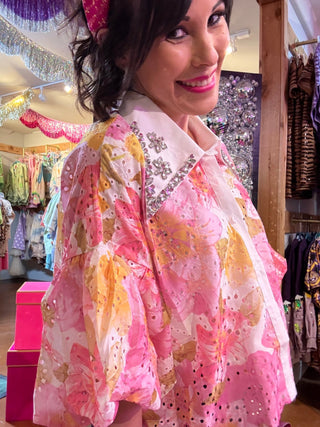 Enchanted Garden Button-Up - Pink - Boutique Bella BellaBlouse