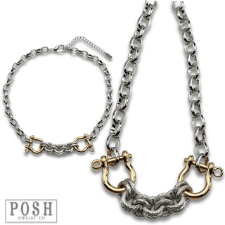 Equestrian chunky charm necklace - Boutique Bella BellaNecklaces