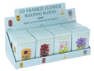 3D Framed Flower Building Block Plaques