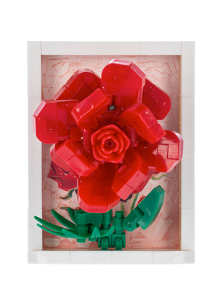 3D Framed Flower Building Block Plaques