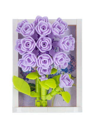 3D Framed Flower Building Block Plaques