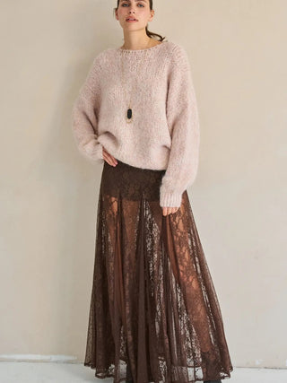 Ethereal Lace Front-Slit Maxi - Boutique Bella BellaSkirt