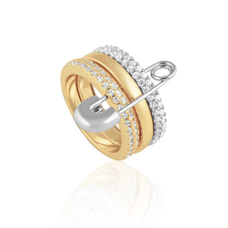 Eva Stacked Safety Pin Ring - Boutique Bella BellaRing