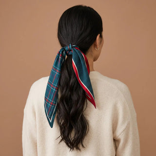 Evergreen Plaid Twirl & Tie Scarf - Boutique Bella BellaHair Accessories
