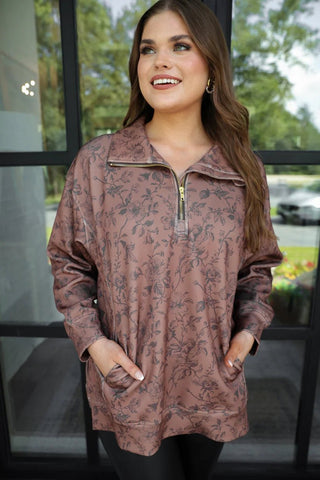 Everyday Pullover - Rosewood Bloom - Boutique Bella BellaPullover