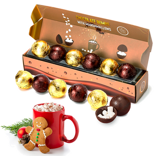 Hot Chocolate Bombs Set Of 6 Delicious Cocoa Bombs Filled With Marshmallows 2 Flavors Caramel Fudge