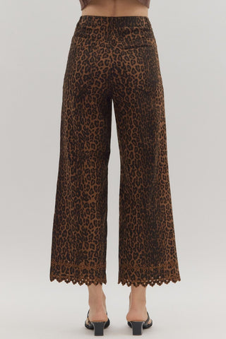Eyelet & Leopard Pants - Boutique Bella BellaPants