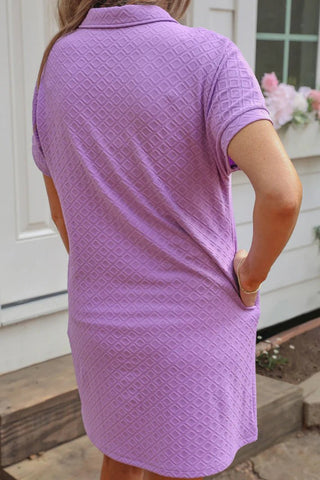 Ezra Textured Zipper Dress - Lavender - Boutique Bella BellaDress