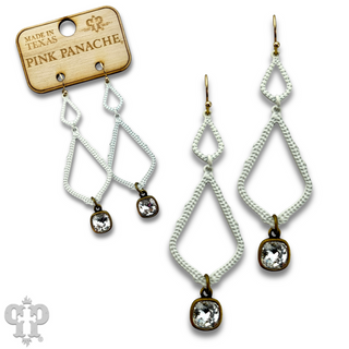 White double diamond teardrop, Austrian crystal earring, last call