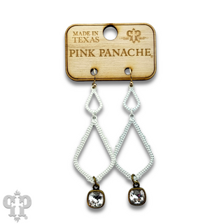 White double diamond teardrop, Austrian crystal earring, last call