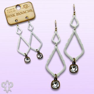 White double diamond teardrop, Austrian crystal earring, last call
