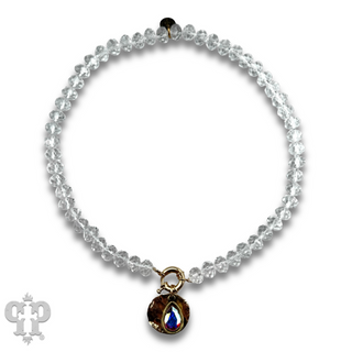 Clear crystal bead necklace with Austrian crystal - LC