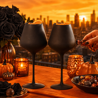 Matte Black Crystal Wine Glass Set Of 2 Gift For Her Him Friend Large 20 Oz Glasses Unique Italian S