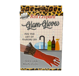 Red Leopard Kitchen Cleaning Gloves