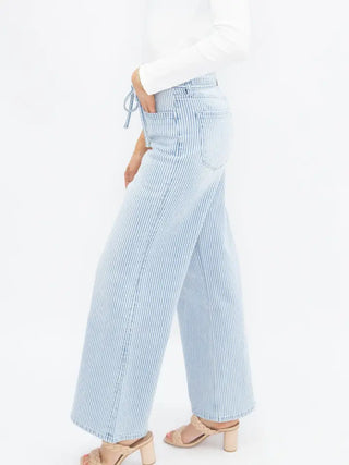 So Striped Tie Waist Jeans