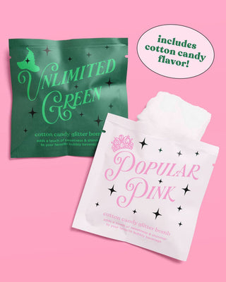 Pink Green Glitter Drink Bombs | cotton candy drink bomb