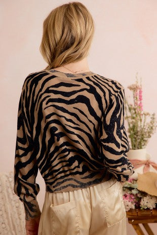 Wildly Refined Zebra Cardigan