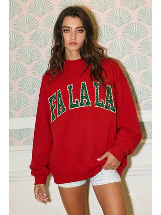 Fa La La All Day Mock-Neck Sweatshirt - Boutique Bella BellaSweatshirt