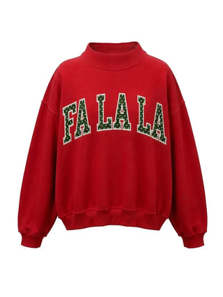 Fa La La All Day Mock-Neck Sweatshirt - Boutique Bella BellaSweatshirt