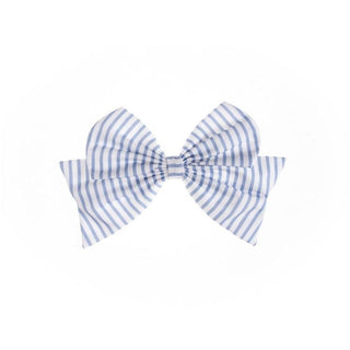 Fabric Bow Blue Stripe - Boutique Bella BellaBOW