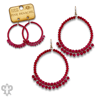 Faceted bead fringe circle shape earring, last call - Boutique Bella BellaEarrings