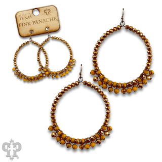 Faceted bead fringe circle shape earring, last call - Boutique Bella BellaEarrings