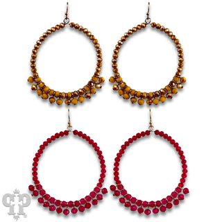 Faceted bead fringe circle shape earring, last call - Boutique Bella BellaEarrings