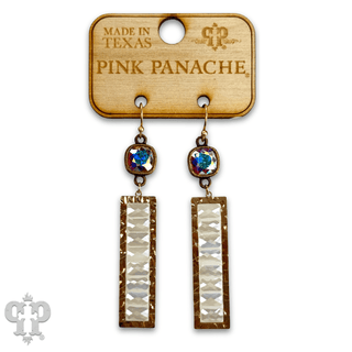 Faceted bead rectangle earring with Austrian crystal - Boutique Bella BellaEarrings