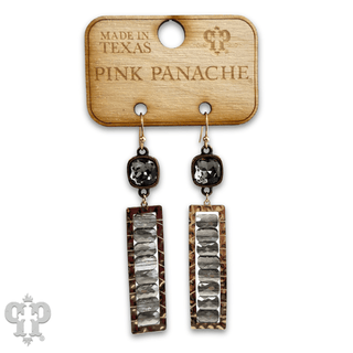 Faceted bead rectangle earring with Austrian crystal - Boutique Bella BellaEarrings