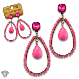 Faceted bead teardrop charm earring with Austrian crystal - Boutique Bella BellaEarrings