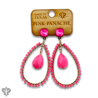 Faceted bead teardrop charm earring with Austrian crystal - Boutique Bella BellaEarrings