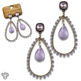 Faceted bead teardrop charm earring with Austrian crystal - Boutique Bella BellaEarrings