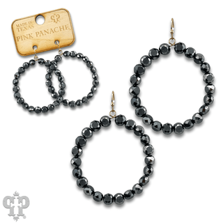 Faceted coin bead circle earring, last call - Boutique Bella BellaEarrings