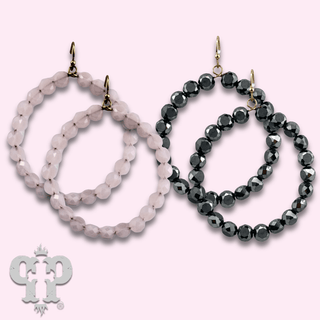 Faceted coin bead circle earring, last call - Boutique Bella BellaEarrings