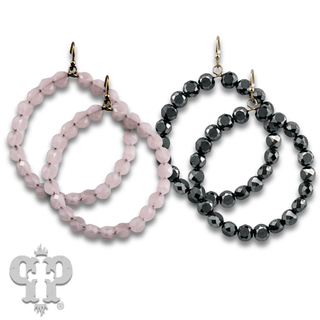Faceted coin bead circle earring, last call - Boutique Bella BellaEarrings