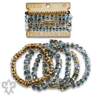 Faceted heishi bead bracelet with twisted tube bead feature - Boutique Bella BellaBracelets