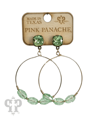 Faceted oval bead earring with Austrian crystal - Boutique Bella BellaEarrings